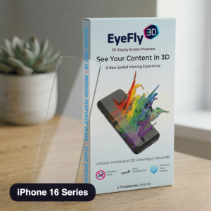 EyeFly3D glasses-free 3D screen protector packaging for iPhone 16 Series