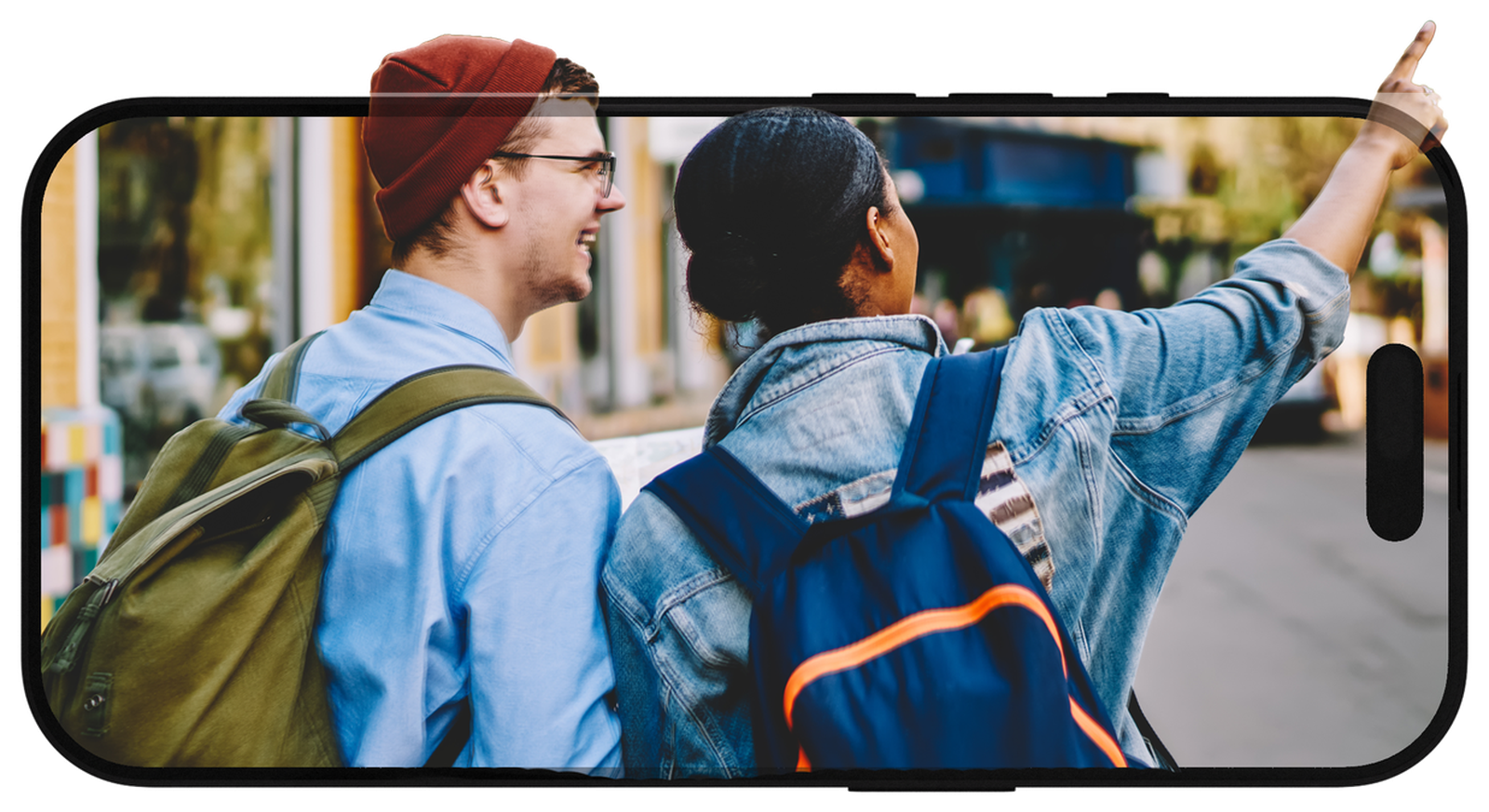 The same photo converted to glasses-free 3D, popping out of the iPhone